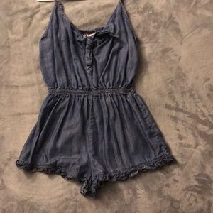 Denim romper.